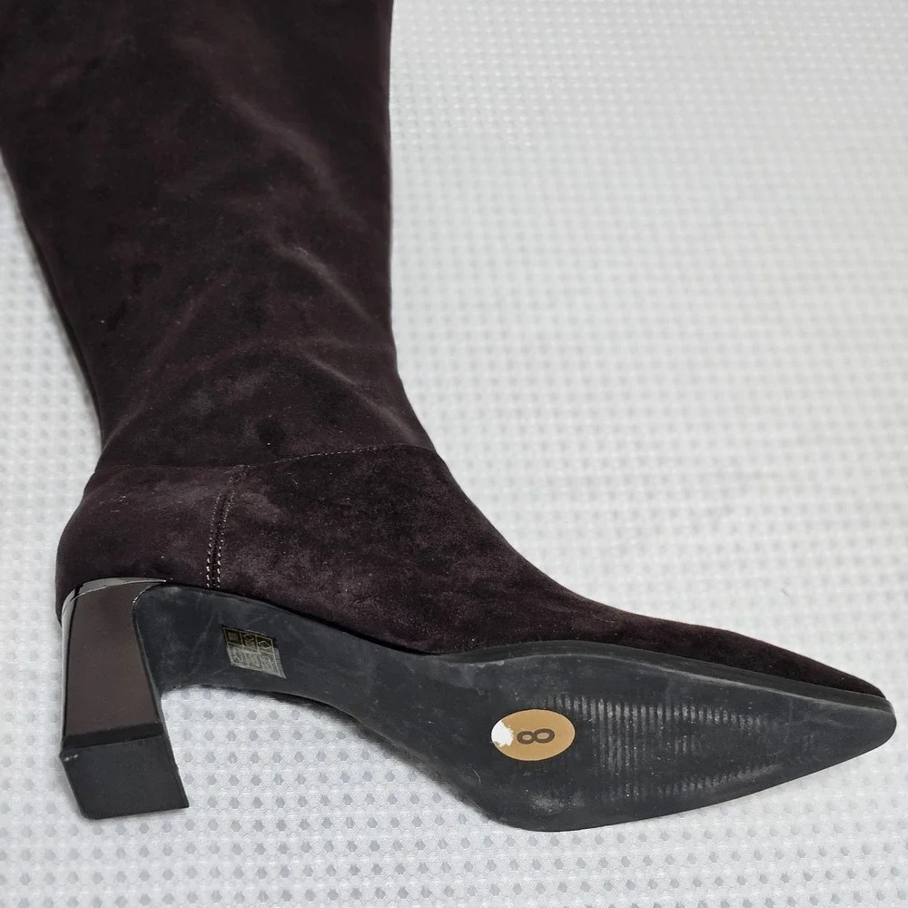 DKNY Womens‎ Knee-High Boots 8 Brown Faux Suede New